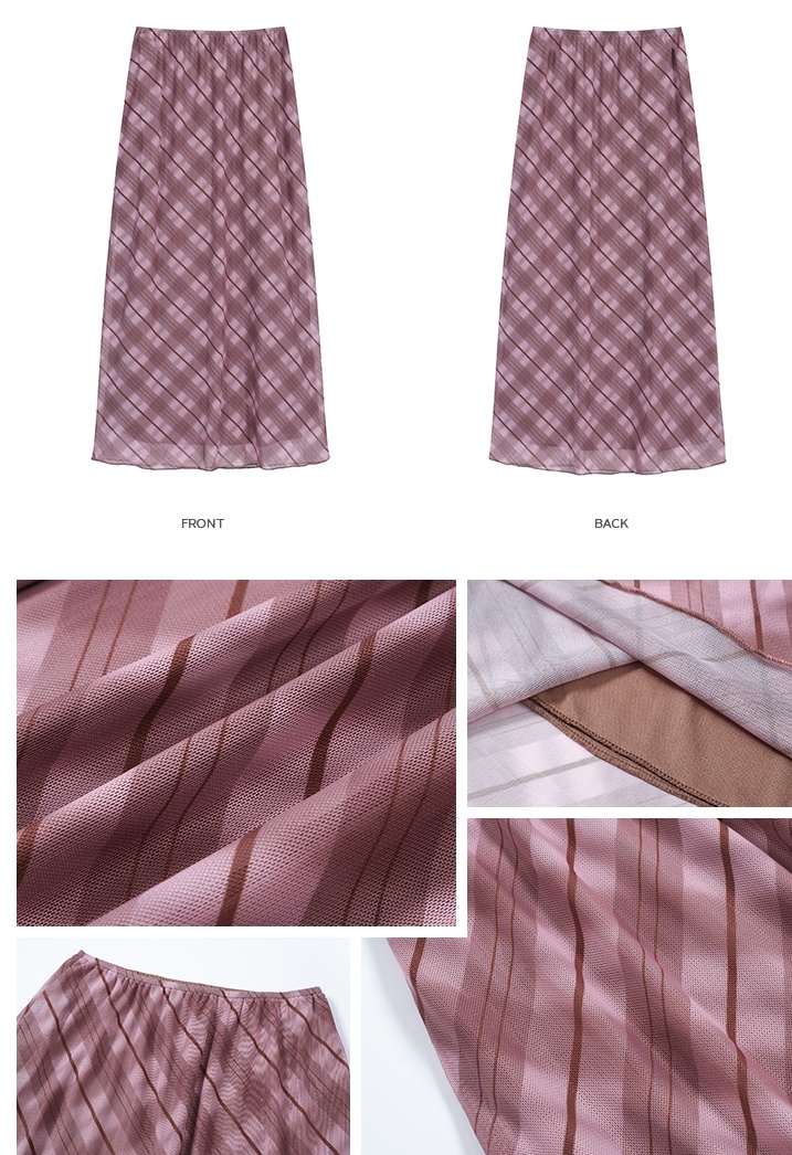 High waist gauze short skirt plaid autumn skirt for women