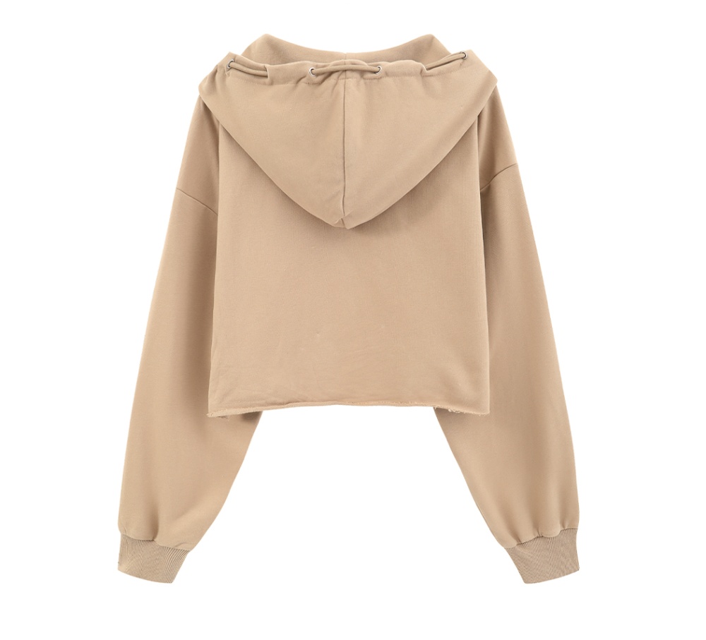 Hooded autumn letters vest short zip hoodie 2pcs set
