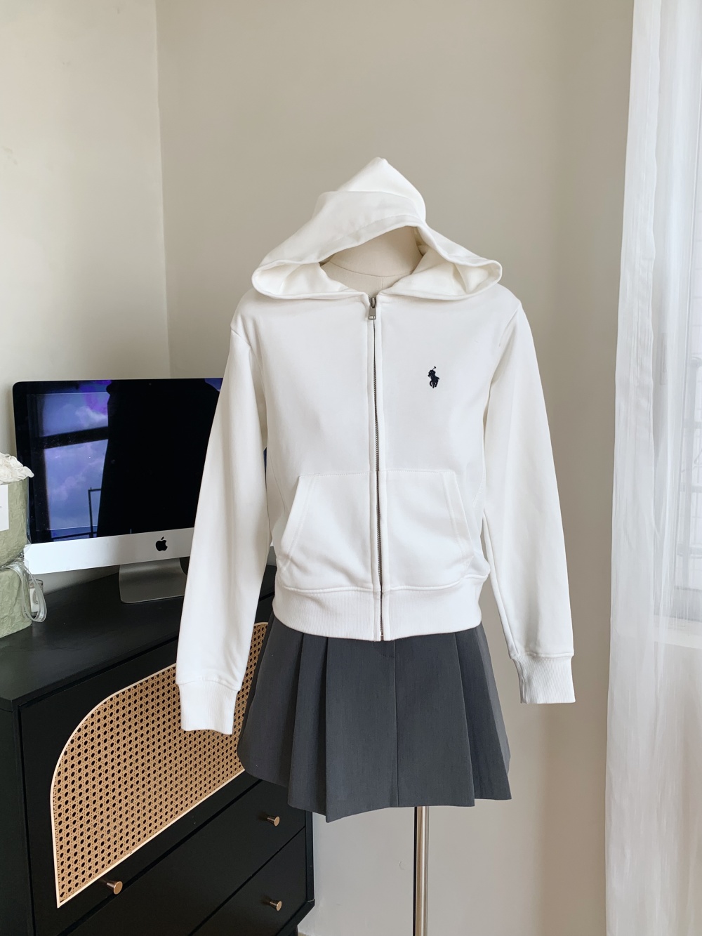 Autumn cardigan short hoodie 2pcs set for women