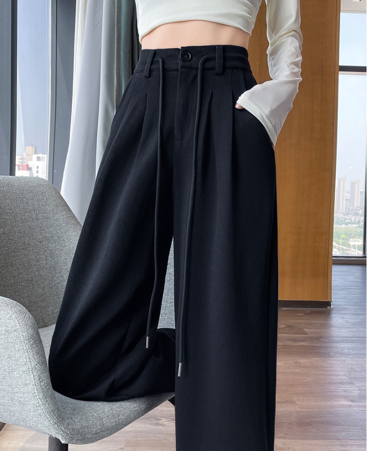 Thin gray wide leg pants spring and summer sweatpants