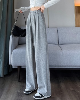 Thin gray wide leg pants spring and summer sweatpants