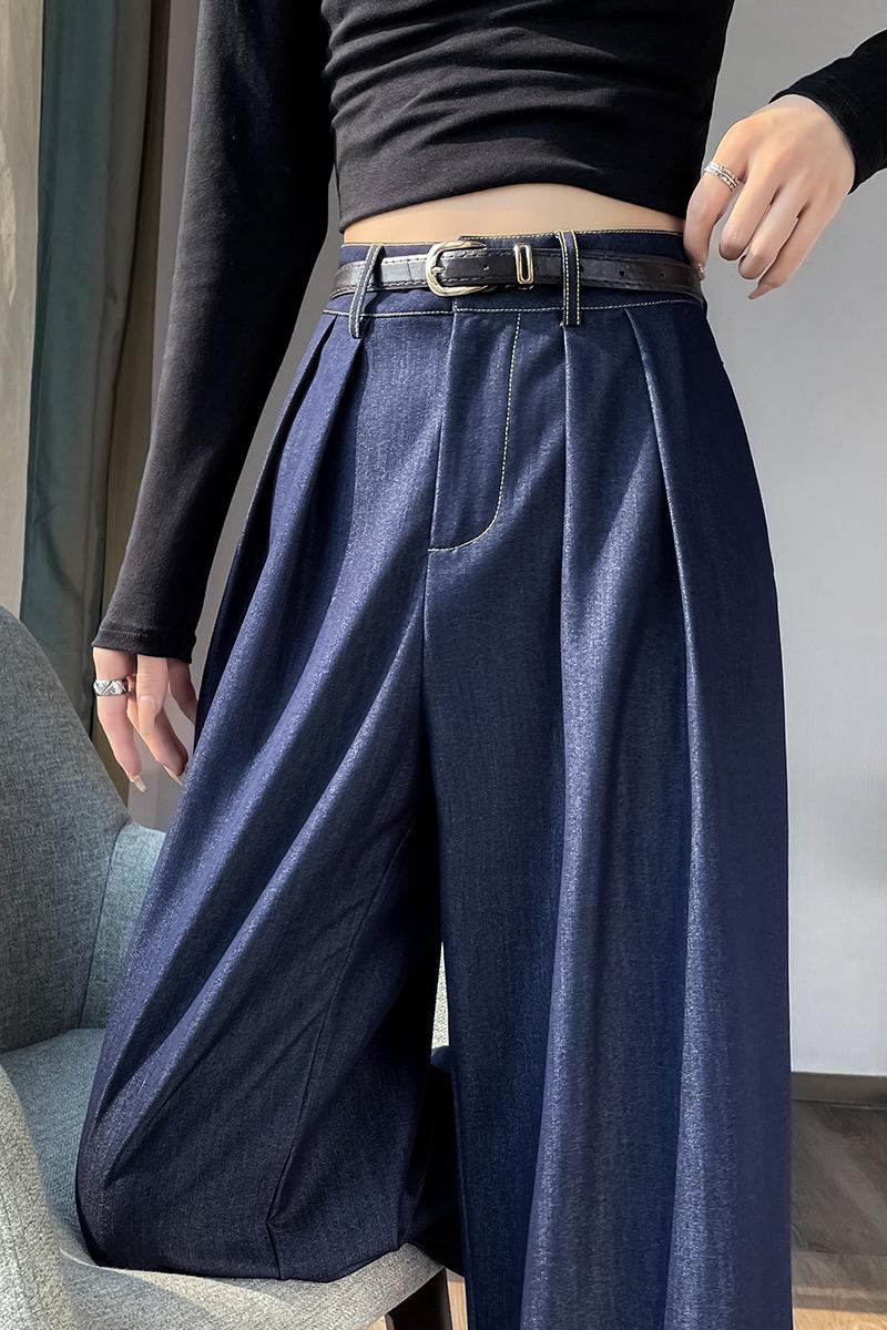 High waist loose wide leg pants straight casual pants