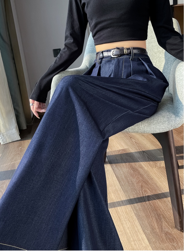 High waist loose wide leg pants straight casual pants