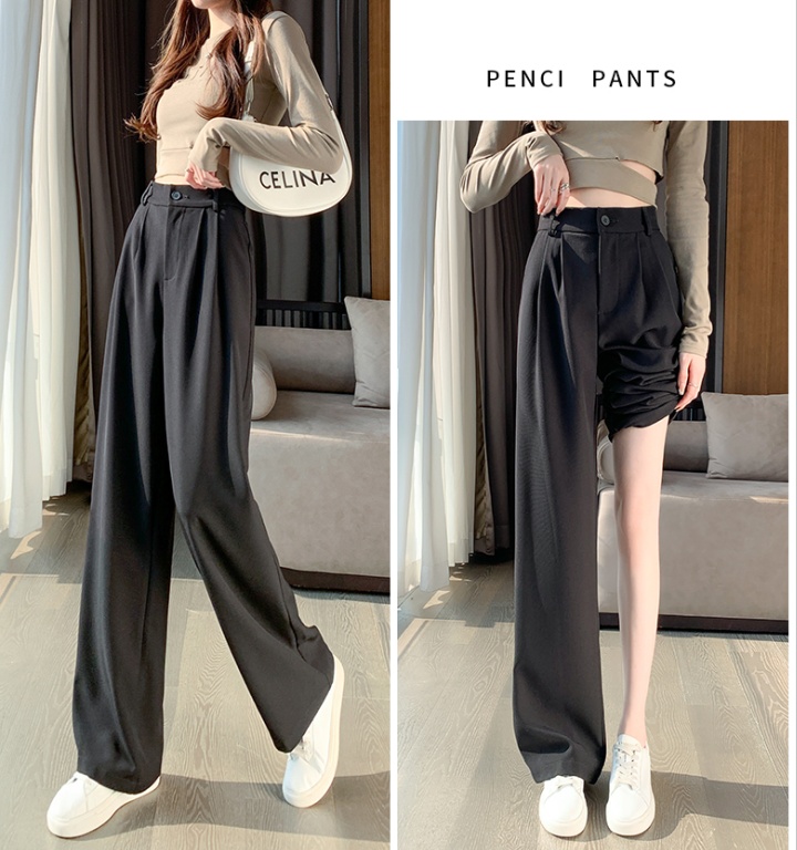 Straight suit pants wide leg pants for women