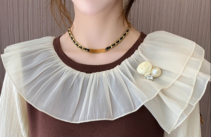 Petal collar temperament knitted slim Western style dress
