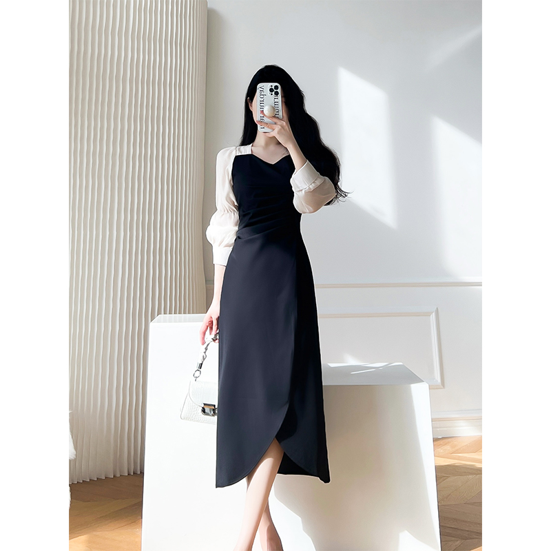 France style Cover belly autumn dress for women