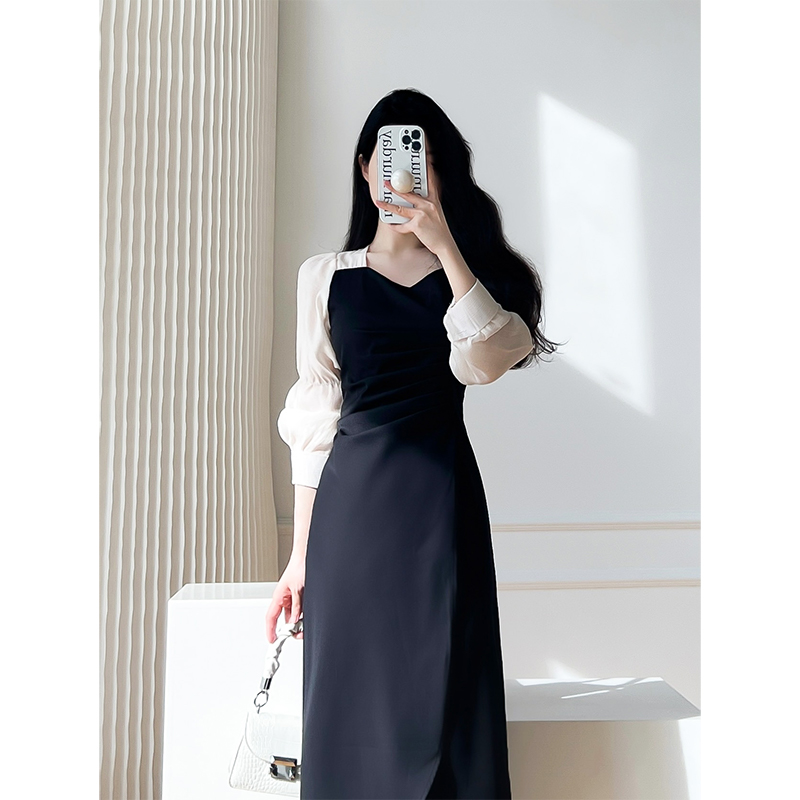 France style Cover belly autumn dress for women