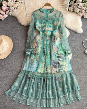Long sleeve formal dress spring and autumn dress