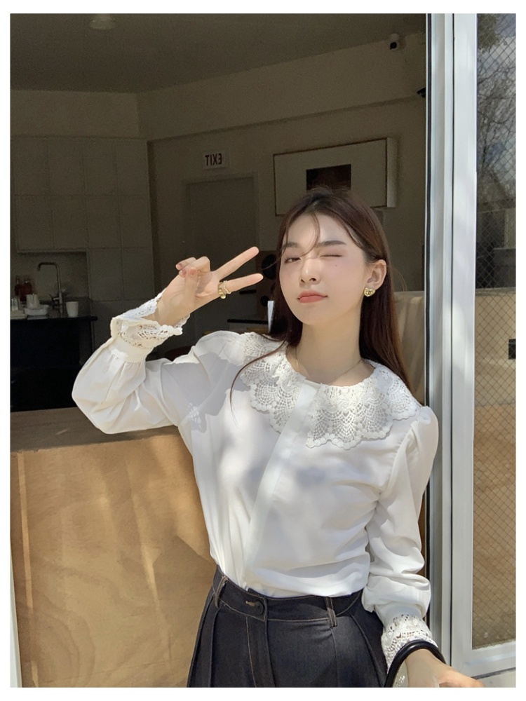 Commuting autumn temperament pure doll collar shirt for women