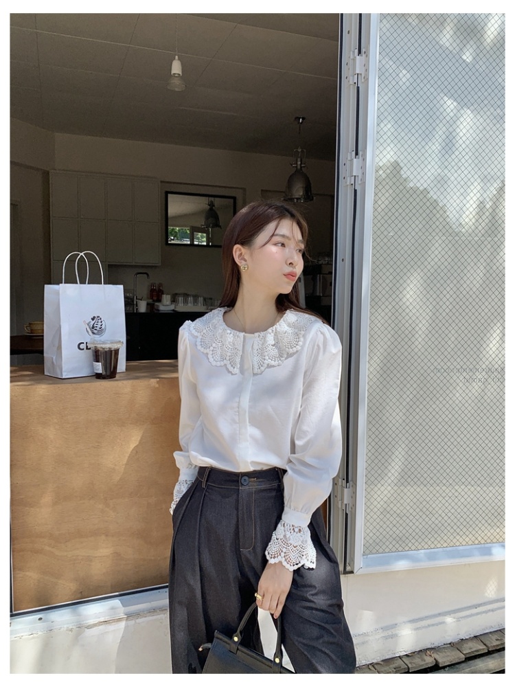 Commuting autumn temperament pure doll collar shirt for women