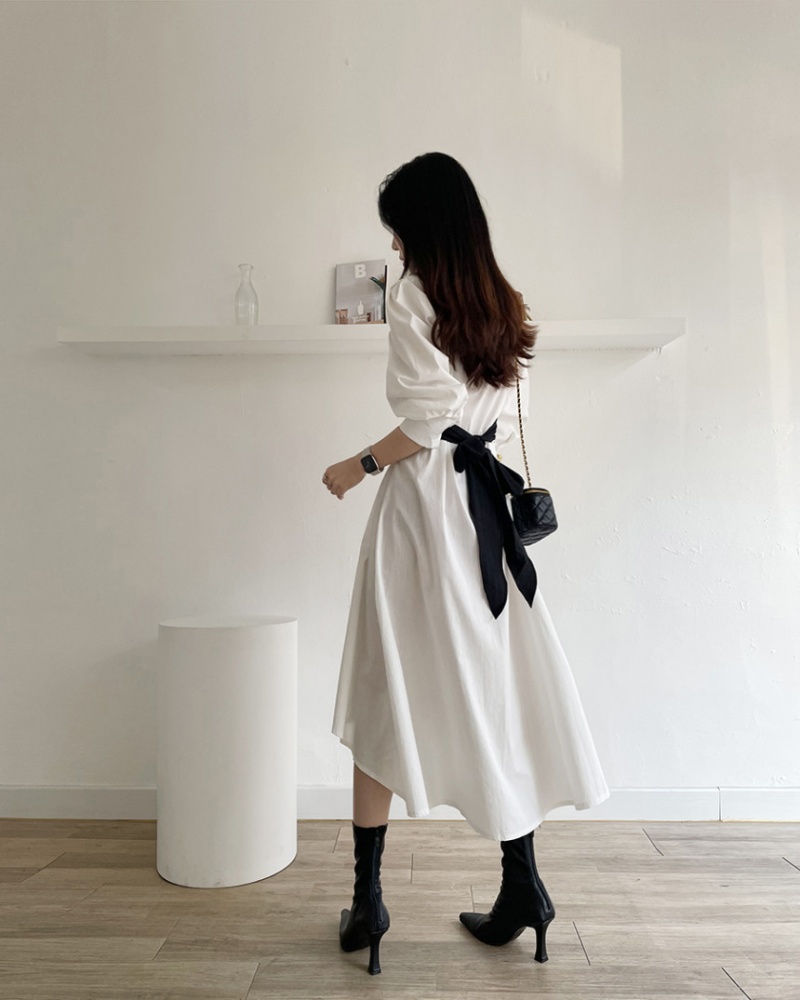 Korean style splice France style temperament dress