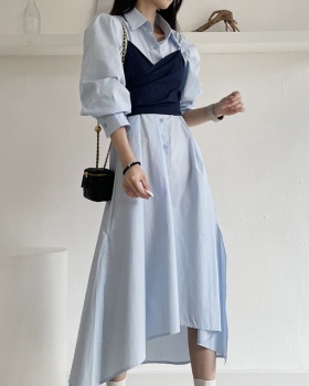 Korean style splice France style temperament dress