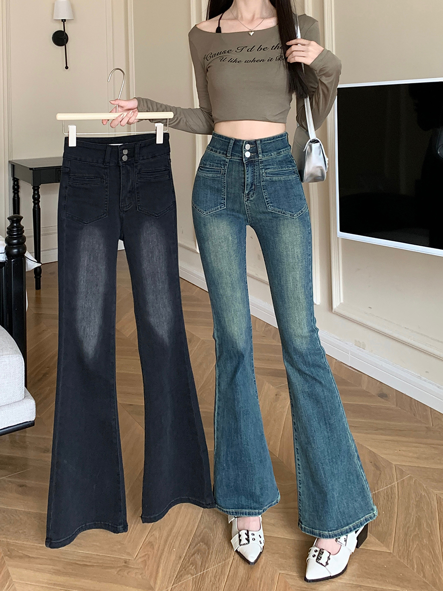 Micro speaker slim long pants autumn elasticity jeans