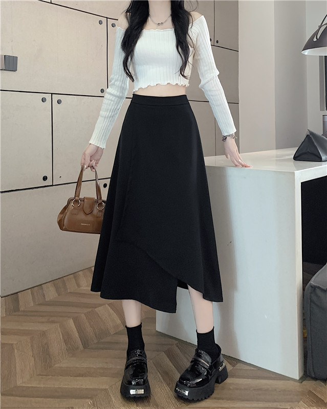 Fat irregular business suit slim elastic waist skirt