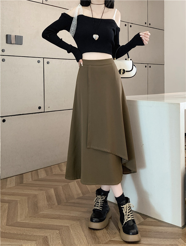 Fat irregular business suit slim elastic waist skirt
