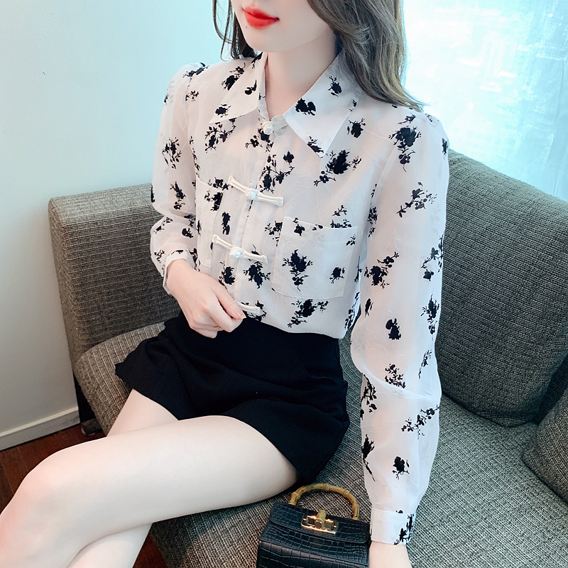 Chinese style unique cardigan thin tops for women