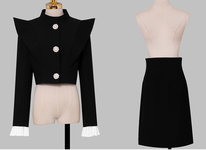 Niche light luxury temperament skirt autumn fashion tops 2pcs set