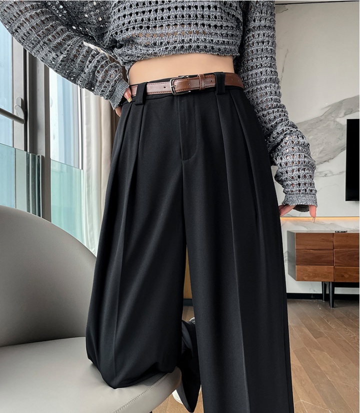 Mopping drape wide leg pants khaki casual pants for women