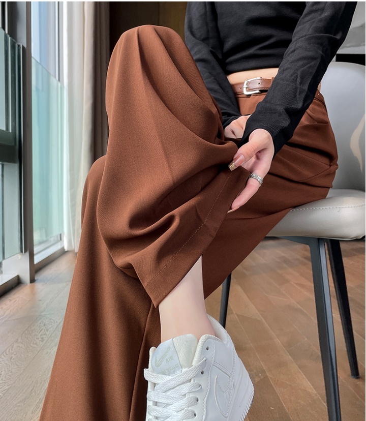 Mopping drape wide leg pants khaki casual pants for women