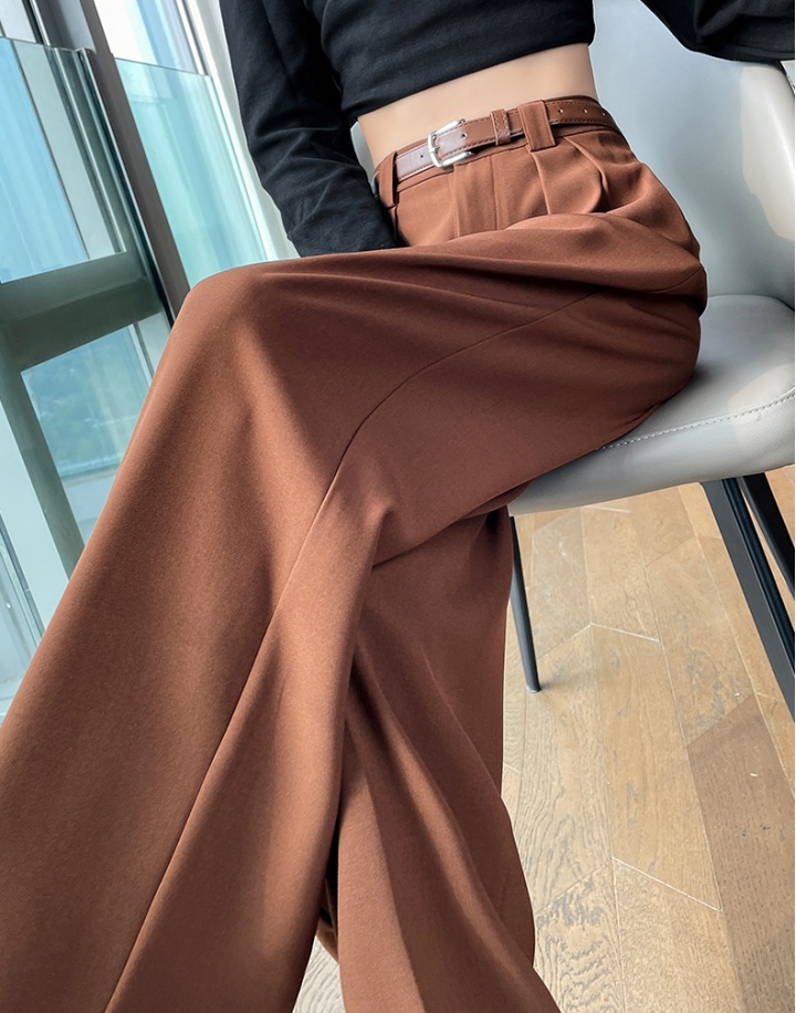 Mopping drape wide leg pants khaki casual pants for women