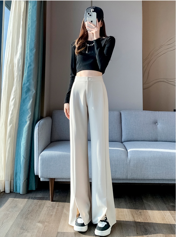 Casual high waist flare pants split business suit for women