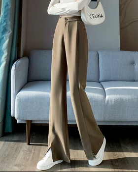 Casual high waist flare pants split business suit for women