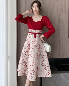 Bandage wine-red formal dress wedding dress for women