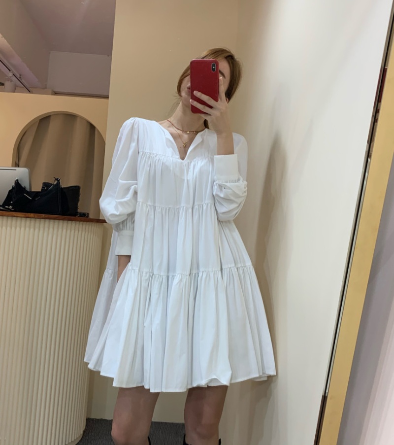 Niche Cover belly fold loose dress for women