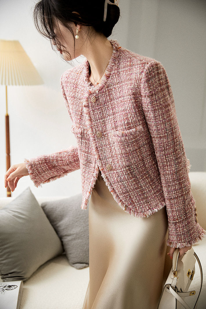 Single-breasted jacket woolen coat for women
