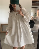 Korean style loose France style retro long sleeve dress