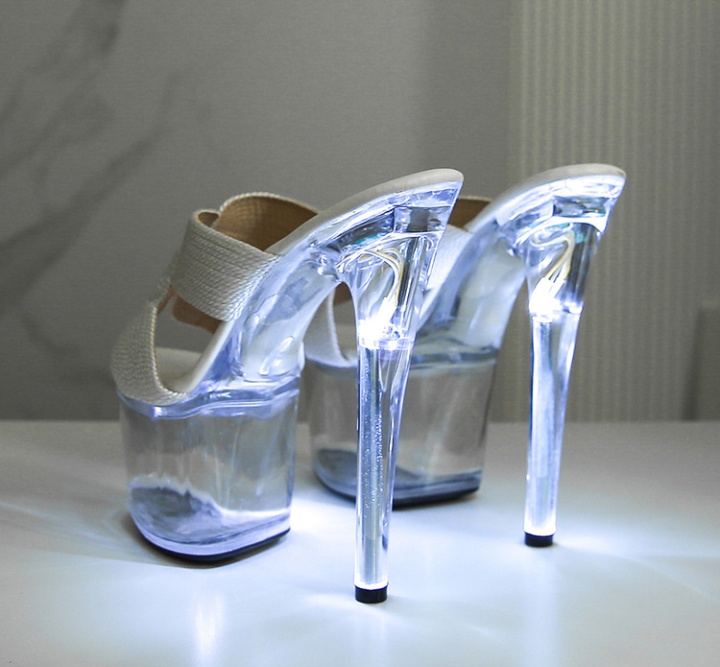 Fine-root high-heeled shoes crystal platform for women