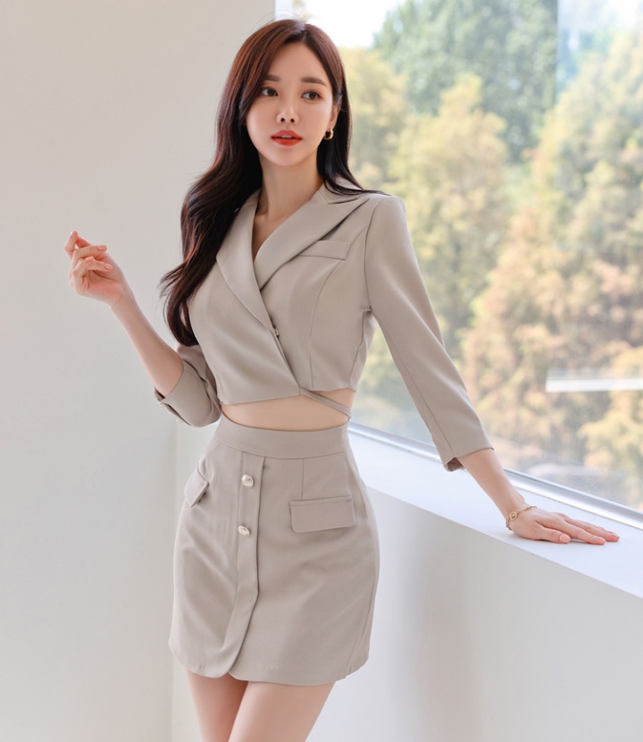 Autumn Korean style tops small business suit 2pcs set