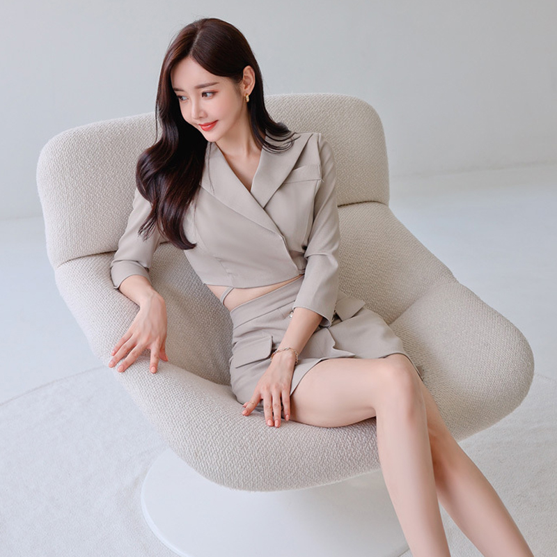 Autumn Korean style tops small business suit 2pcs set