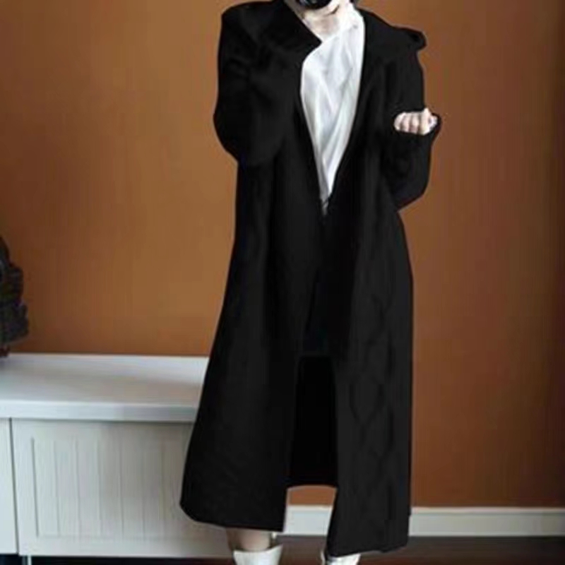 Lazy long loose coat thick twist Korean style sweater