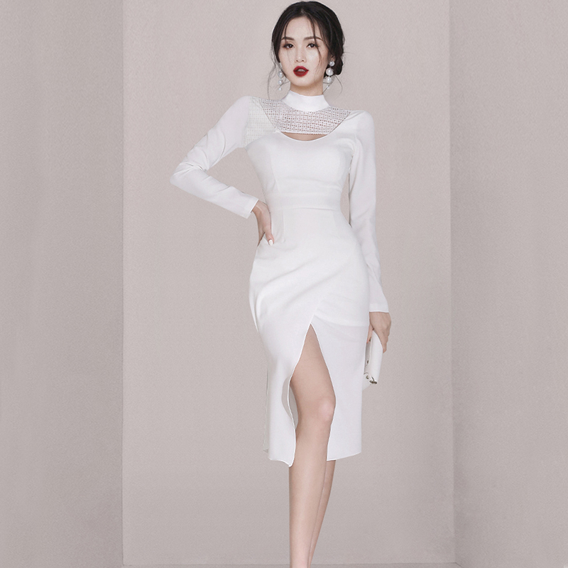 Simple pure Korean style temperament elegant dress