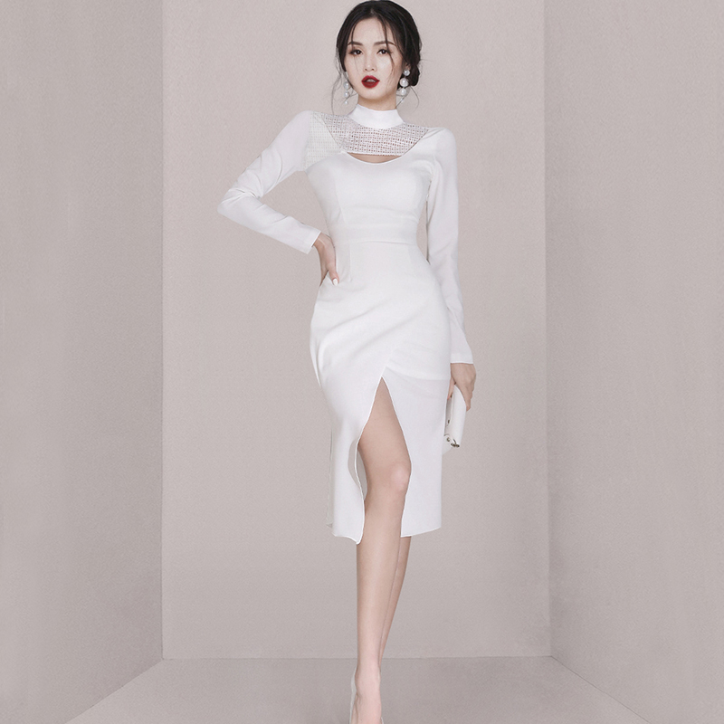 Simple pure Korean style temperament elegant dress