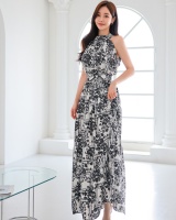 Korean style halter long dress niche dress