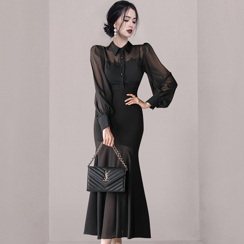 Lady autumn package hip Korean style temperament dress