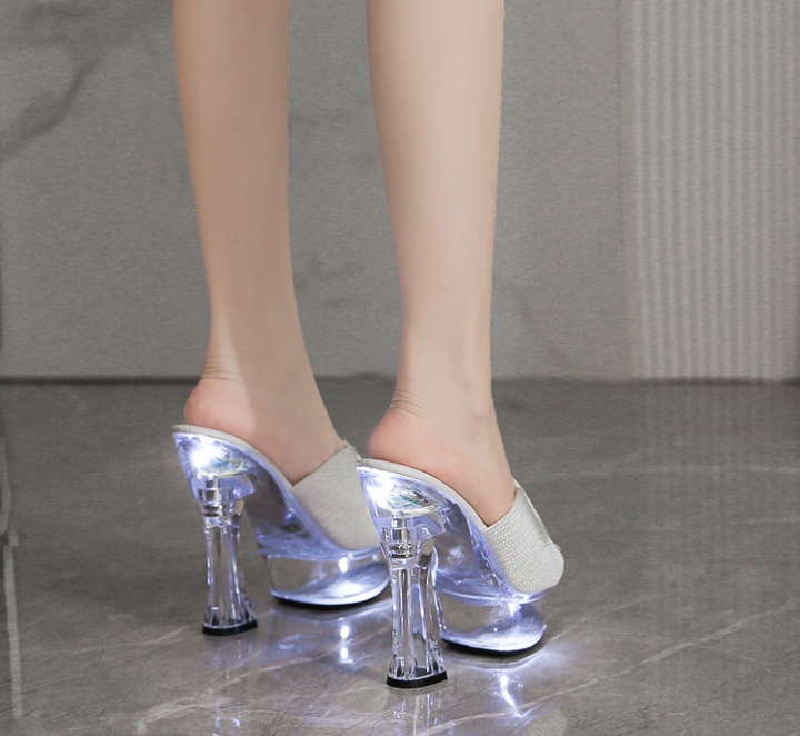 Sexy shining all-match antiskid crystal slippers for women