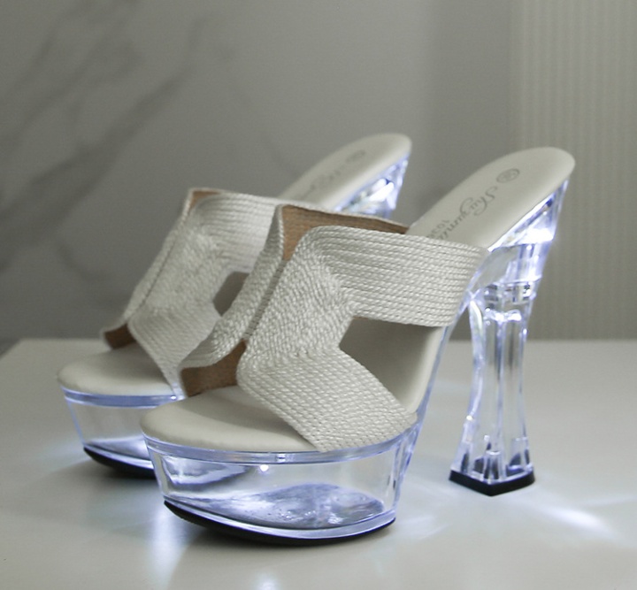 Sexy shining all-match antiskid crystal slippers for women