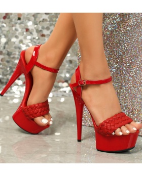 Banquet high-heeled platform transparent shoes