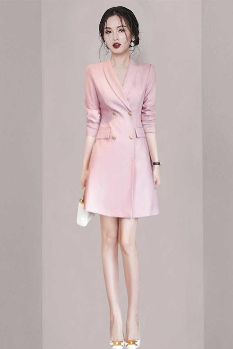 Autumn pink temperament coat profession commuting dress