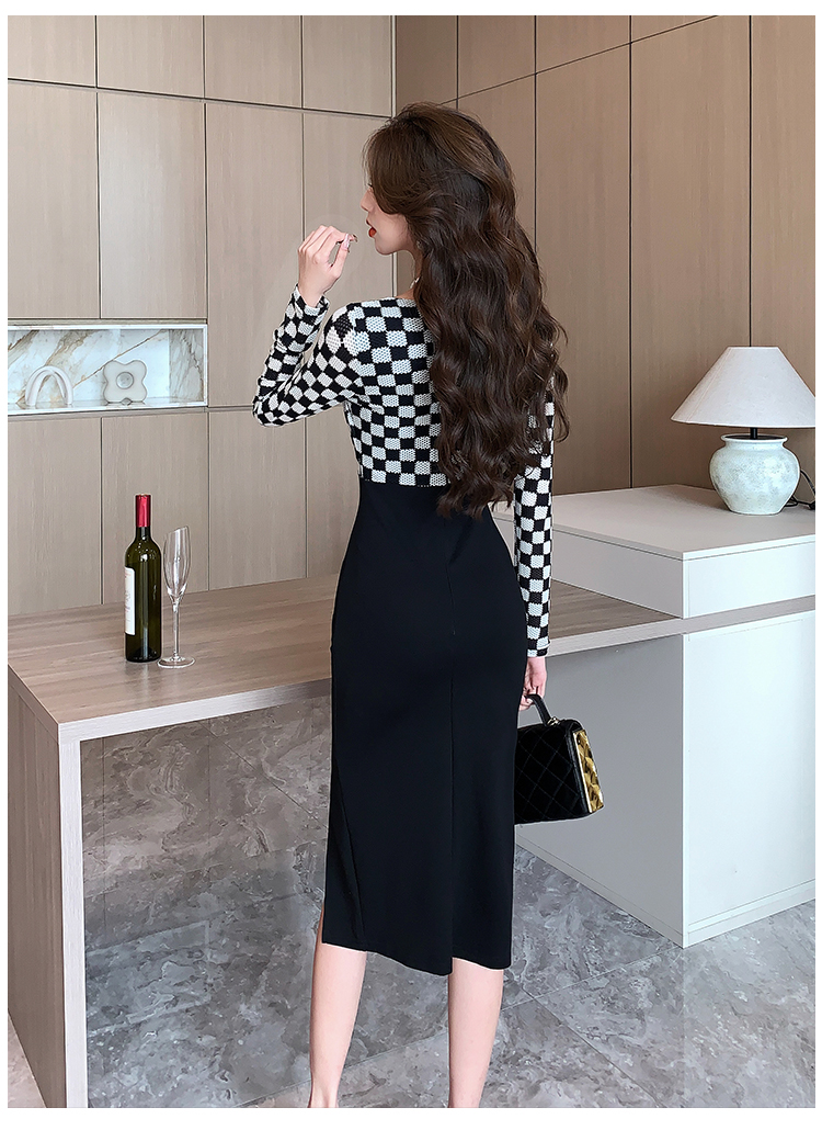 Autumn package hip long dress thick Cover belly dress