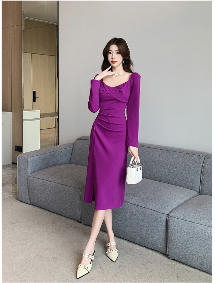 Slim tender long dress France style dress for women
