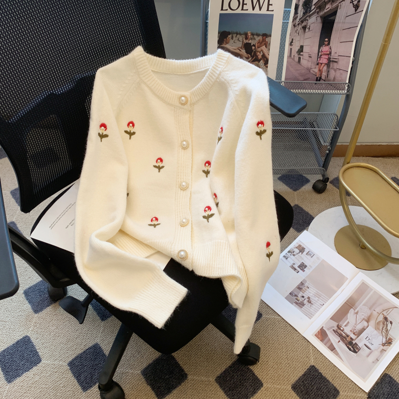 Embroidery jacket art cardigan for women