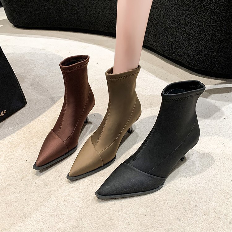Winter pointed martin boots fine-root short boots