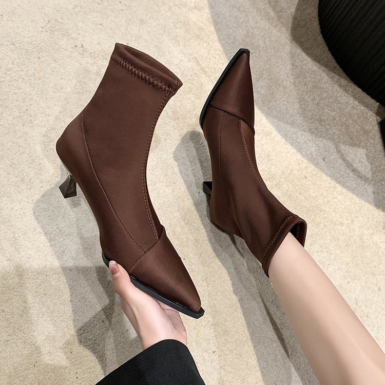 Winter pointed martin boots fine-root short boots