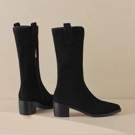 Middle-heel short boots thick boots for women