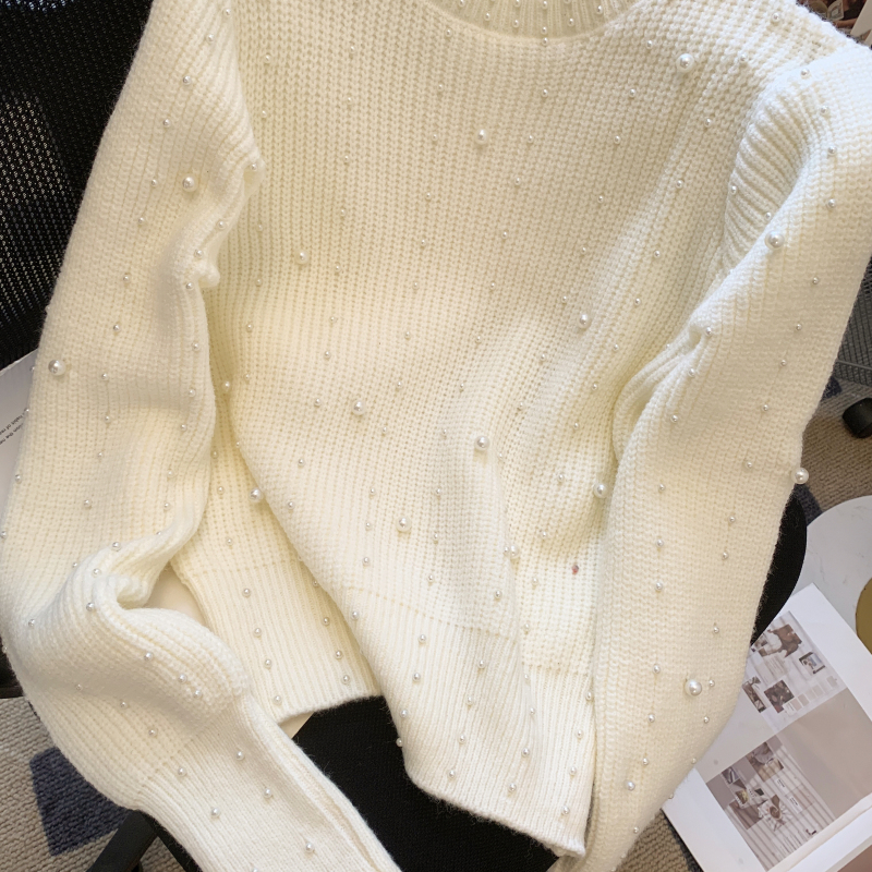 Temperament puff sleeve sweater winter tops for women
