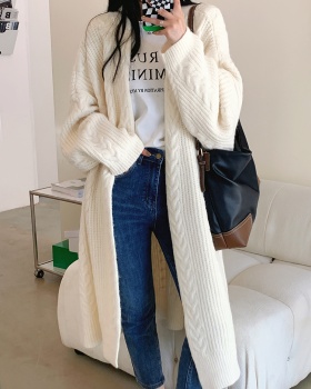 Long thick cardigan loose knitted overcoat for women